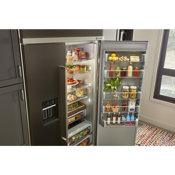 Kitchenaid® 24" Undercounter Refrigerator with Glass Door and Shelves with Metallic Accents and PrintShield™ Finish KURR314KBS Kitchenaid® 24" Undercounter Refrigerator with Glass Door and Shelves with Metallic Accents and PrintShield™ Finish KURR314KBS