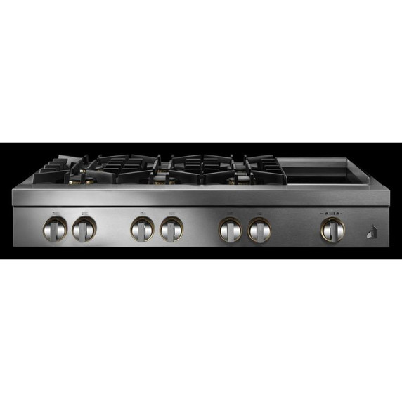 Jennair® 48" RISE™ Gas Professional-Style Rangetop with Chrome-Infused Griddle JGCP548HL