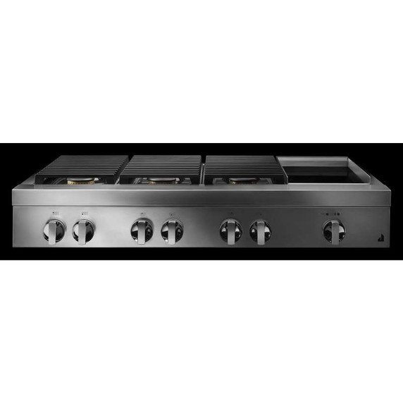 Jennair® 48" NOIR™ Gas Professional-Style Rangetop with Chrome-Infused Griddle JGCP548HM