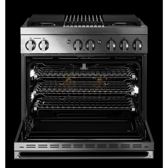 Jennair® 36" NOIR™ Dual-Fuel Professional-Style Range JDRP636HM Jennair® 36" NOIR™ Dual-Fuel Professional-Style Range JDRP636HM