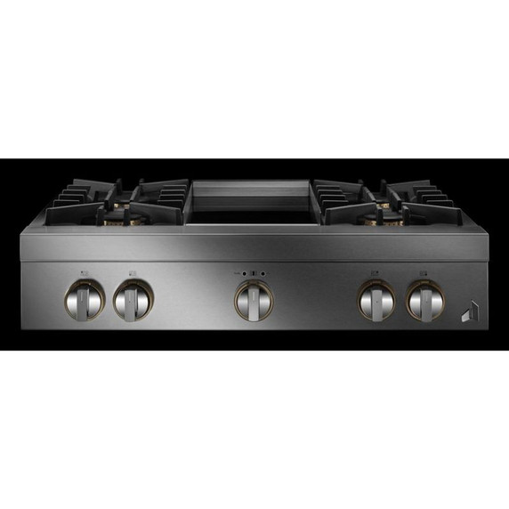 Jennair® 36" RISE™ Gas Professional-Style Rangetop with Chrome-Infused Griddle JGCP536HL