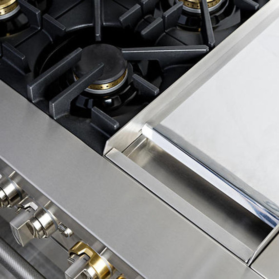 Jennair® 48" RISE™ Dual-Fuel Professional-Style Range with Chrome-Infused Griddle JDRP548HL