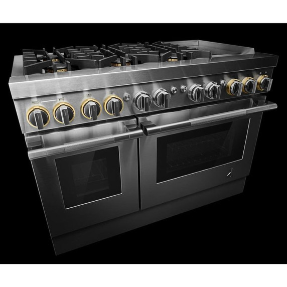 Jennair® 48" RISE™ Dual-Fuel Professional-Style Range with Chrome-Infused Griddle JDRP548HL