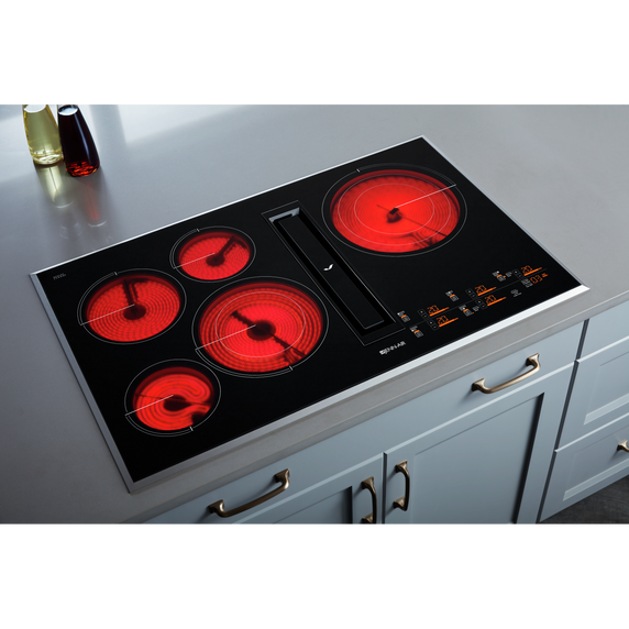 Jennair® 36 Oblivion Glass Electric Radiant Downdraft Cooktop with Tap Touch Controls JED4536KB