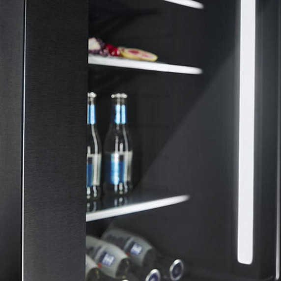 Jennair® RISE™ 24" Under Counter Glass Door Refrigerator, Left Swing JUGFL242HL