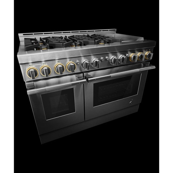 Jennair® 48" RISE™ Gas Professional-Style Range with Chrome-Infused Griddle JGRP548HL