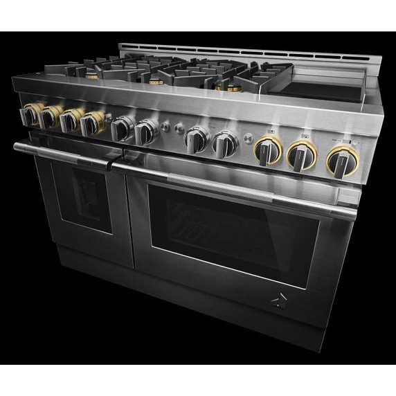 Jennair® 48" RISE™ Gas Professional-Style Range with Chrome-Infused Griddle JGRP548HL