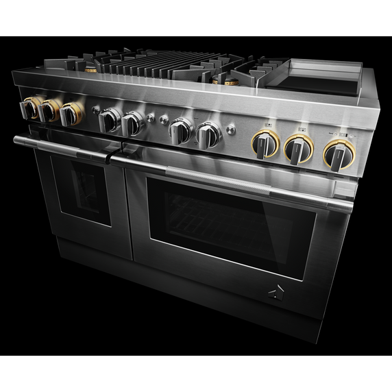 Jennair® RISE™ 48 Dual-Fuel Professional-Style Range with Chrome-Infused Griddle and Grill JDRP748HL
