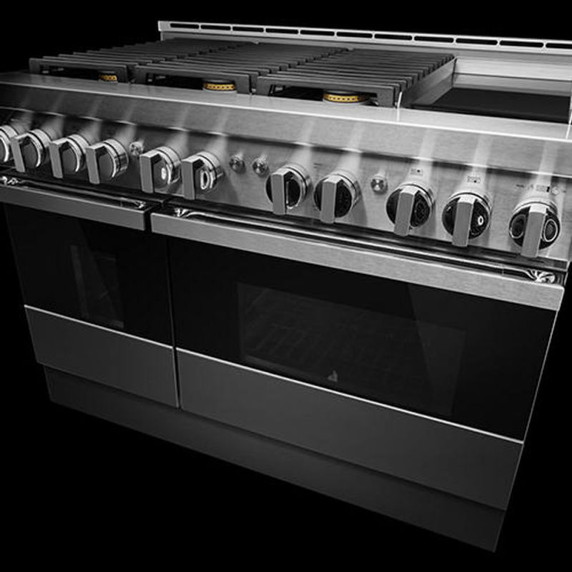 Jennair® 48" NOIR™ Gas Professional-Style Range with Chrome-Infused Griddle JGRP548HM