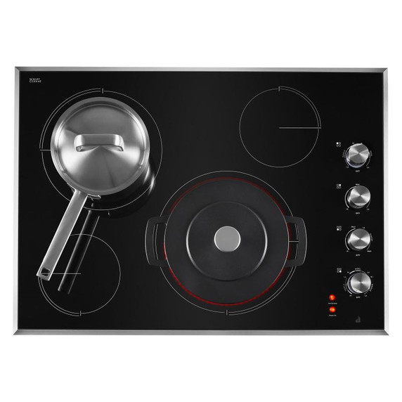 Jennair® 30"  Lustre Stainless Radiant Glass Cooktop with Halo-Effect Knobs JEC3430HS