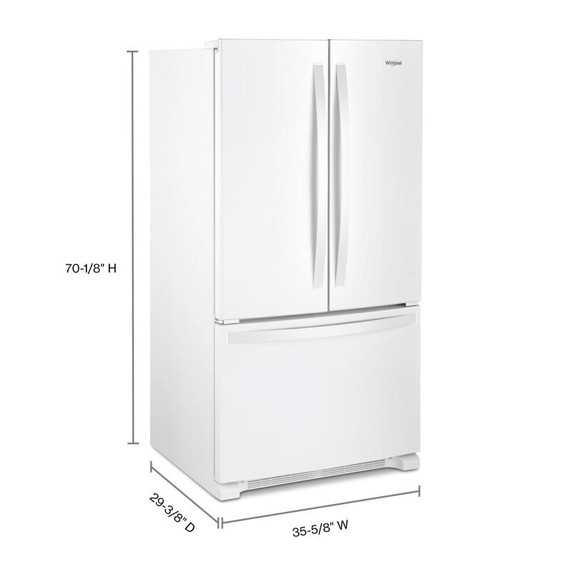 Whirlpool® 36-Inch Wide Full-Depth French Door Bottom Mount Refrigerator - 25 cu. ft. WRFF3036RW Whirlpool® 36-Inch Wide Full-Depth French Door Bottom Mount Refrigerator - 25 cu. ft. WRFF3036RW