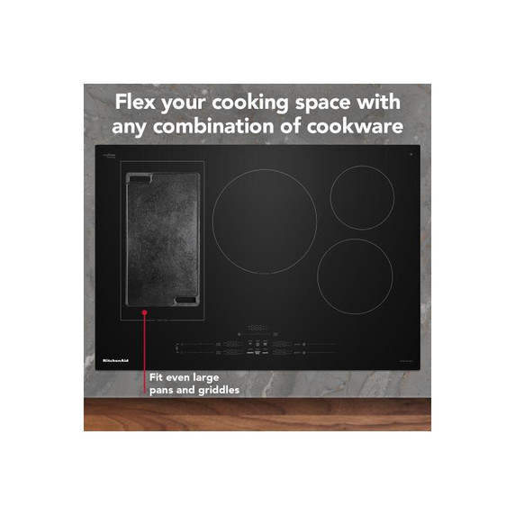 Kitchenaid® 30" Temp Cook™ Induction Cooktop with 5 Cooking Zones KCIT730SBL
