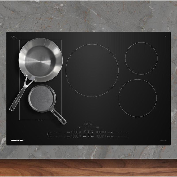Kitchenaid® 30" Temp Cook™ Induction Cooktop with 5 Cooking Zones KCIT730SBL