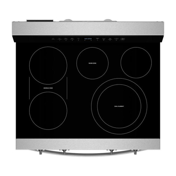 Whirlpool® 30-Inch Electric Range with Air Cooking Technology and No Preheat Air Fry YWFES7030SZ Whirlpool® 30-Inch Electric Range with Air Cooking Technology and No Preheat Air Fry YWFES7030SZ