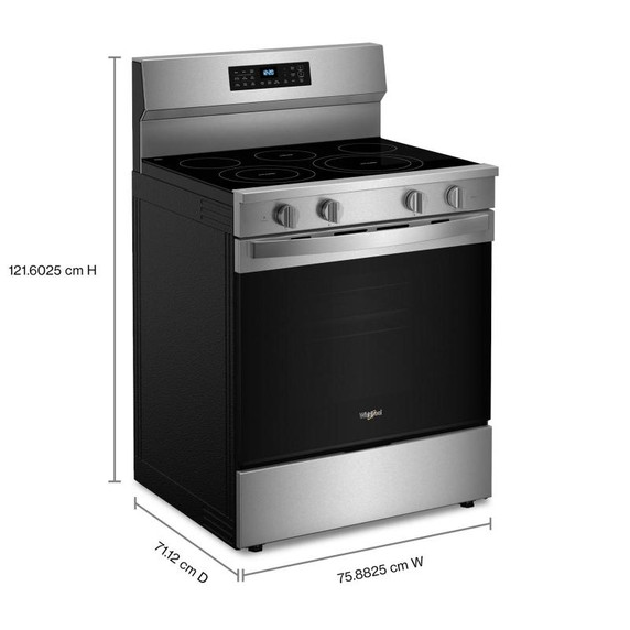 Whirlpool® 30-Inch Electric Range with Air Cooking Technology and No Preheat Air Fry YWFES7030SZ Whirlpool® 30-Inch Electric Range with Air Cooking Technology and No Preheat Air Fry YWFES7030SZ
