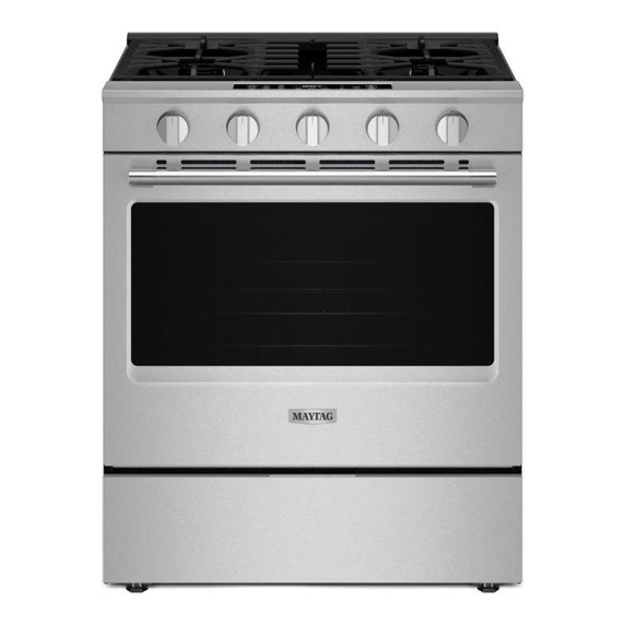 Maytag® 30-Inch Wide Slide-In Gas Range with Grill Mode and No Preheat Air Fry - 5.0 Cu. Ft. MSGS7030SZ