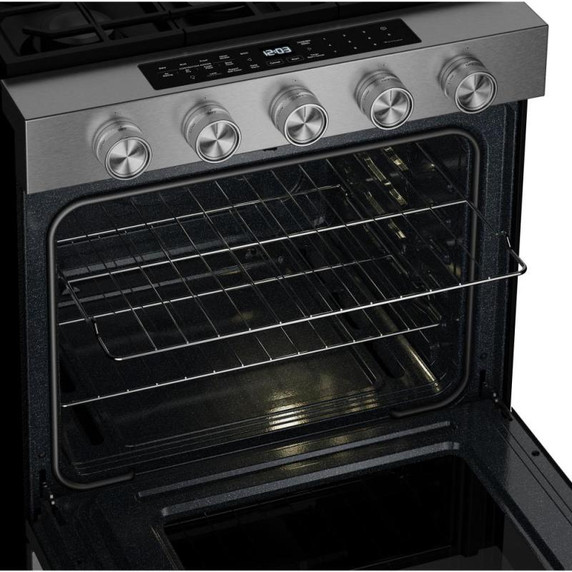 Kitchenaid® 5.0 Cu. Ft. Smart Slide-in Gas Range with Convection Cooking Modes and 2-in-1 Burner KSGS530SBE