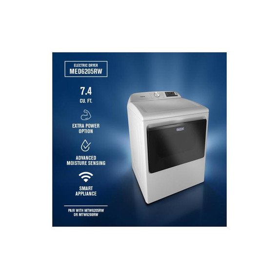Maytag® 7.4 Cu. Ft. Top Load Electric Dryer with Extra Power and Advanced Moisture Sensing YMED6205RW Maytag® 7.4 Cu. Ft. Top Load Electric Dryer with Extra Power and Advanced Moisture Sensing YMED6205RW