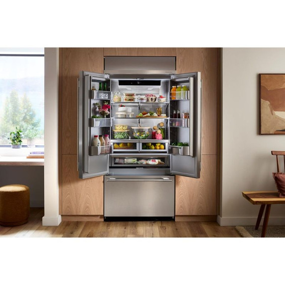 Kitchenaid® 20.8 Cu. Ft. 36" Built-In French Door Bottom Mount Refrigerator with Platinum Interior KBFN536SPS