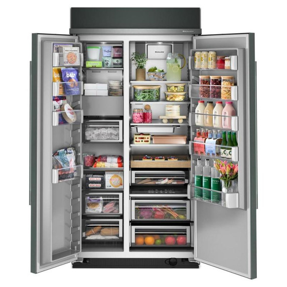 Kitchenaid® 25.5 Cu. Ft. 42" Built-In Side-by-Side Refrigerator with Platinum Interior KBSN742SJP