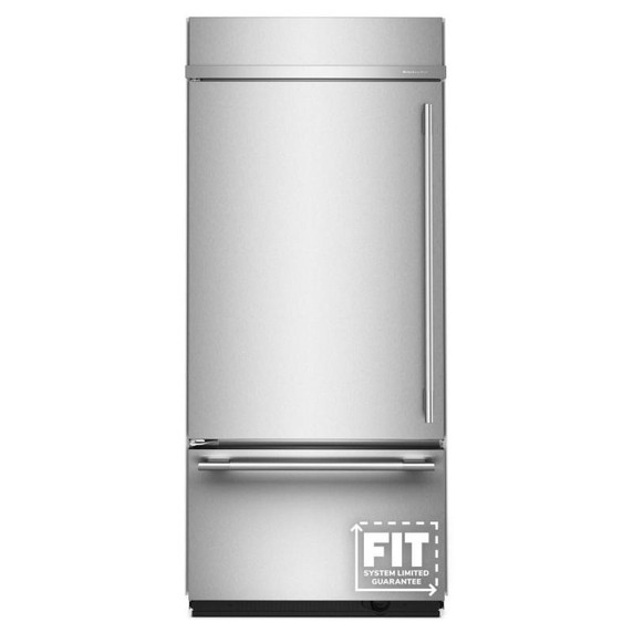 Kitchenaid® 20.8 Cu. Ft. 36" Built-In Bottom Mount Refrigerator with Platinum Interior KBBL336SPS