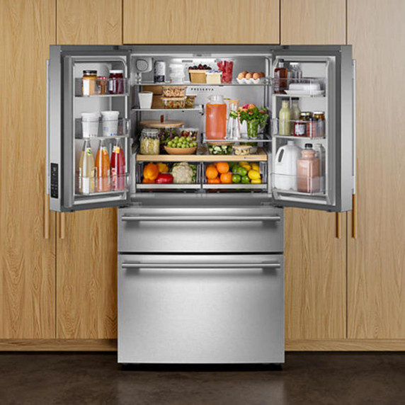 Kitchenaid® 30 cu. ft. French Door Refrigerator with Interior Water and Ice and FreshChill™ Full-Width Refrigerated Drawer KRMF336SPS