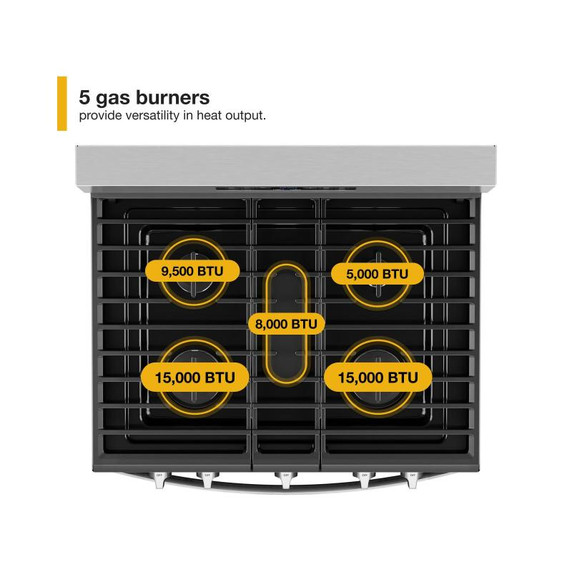 Whirlpool® 30-inch Gas Range with Air Cooking Technology and Steam Clean WFGS4530SB Whirlpool® 30-inch Gas Range with Air Cooking Technology and Steam Clean WFGS4530SB