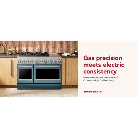 Kitchenaid® 48-Inch 6 Burner Commercial-Style Dual Fuel Range with Griddle KFDD948SAG