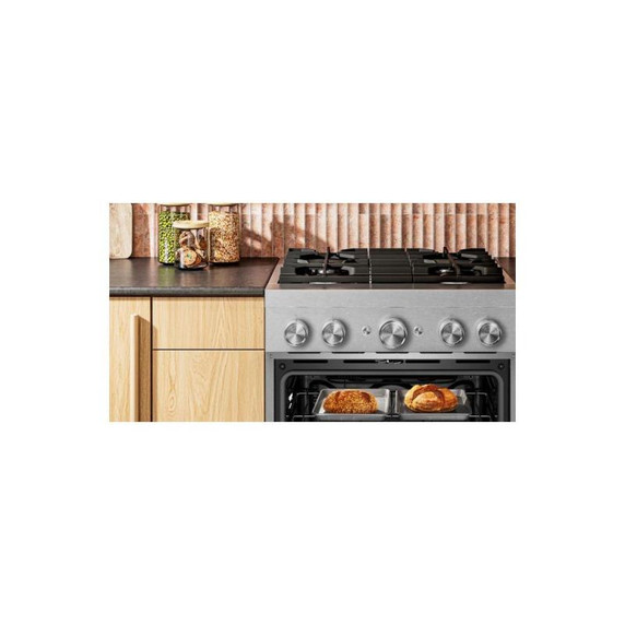 KitchenAid® 30-Inch 4 Burner Commercial-Style Dual Fuel Range with No Preheat Air Fry Mode KFDS930SSS