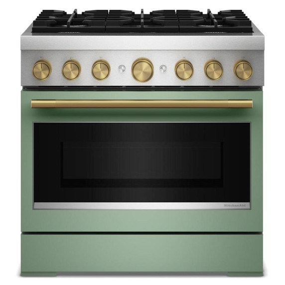 Kitchenaid® 36-Inch 6 Burner Commercial-Style Dual Fuel Range with No Preheat Air Fry Mode KFDS936SDC