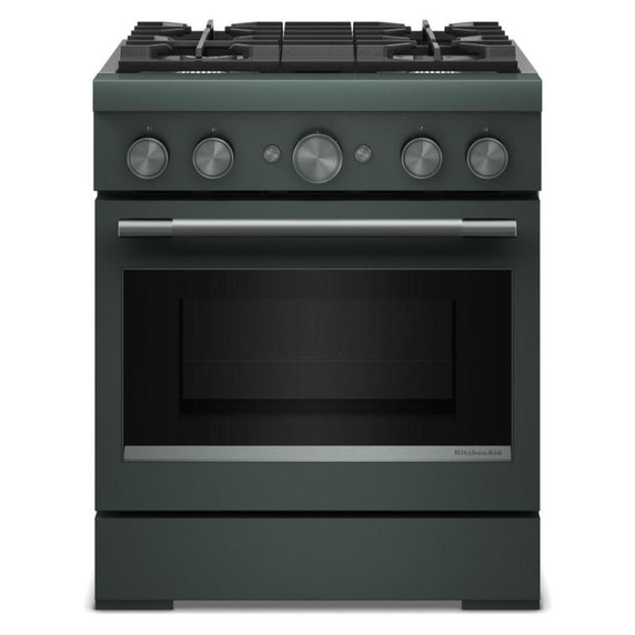 KitchenAid® 30-Inch 4 Burner Commercial-Style Dual Fuel Range with No Preheat Air Fry Mode KFDS930SJP