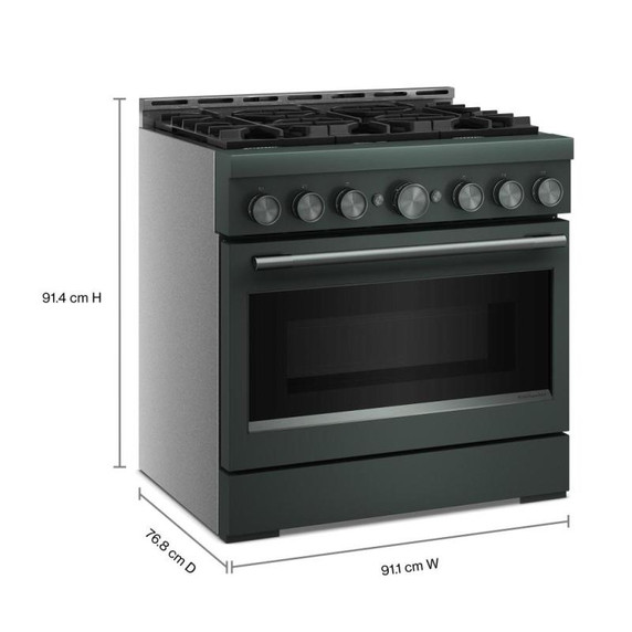 KitchenAid® 36-Inch 6 Burner Commercial-Style Gas Range with No Preheat Air Fry Mode KFGS936SJP