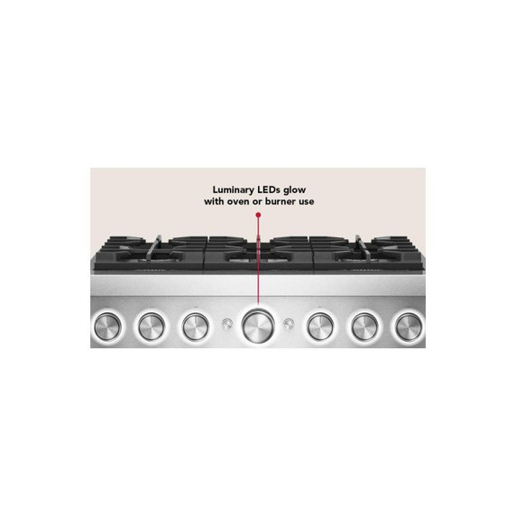 Kitchenaid® 36-Inch 6 Burner Commercial-Style Dual Fuel Range with No Preheat Air Fry Mode KFDS936SWF