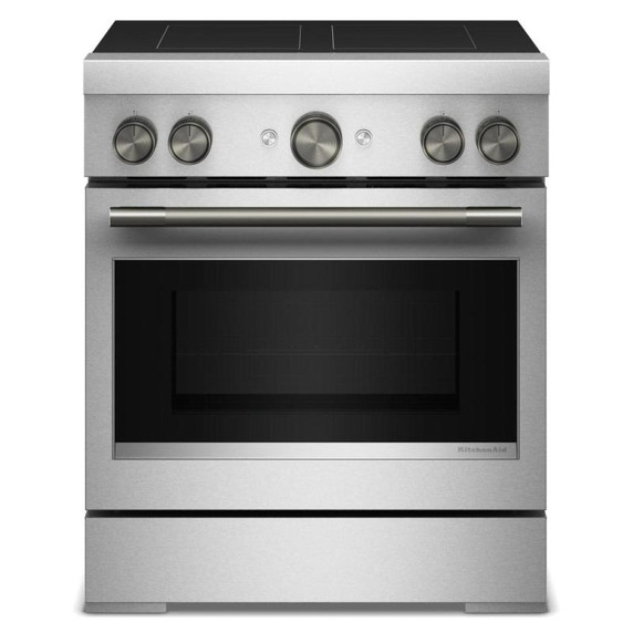 Kitchenaid® 30-Inch 4-Element Induction Freestanding Commercial-Style Range with Air Fry KFIS930SSS