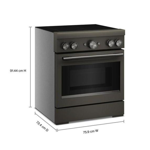 Kitchenaid® 30-Inch 4-Element Induction Freestanding Commercial-Style Range with Air Fry KFIS930SBE