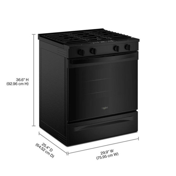 Whirlpool® 30-inch Gas Smart Range with No Preheat Mode and Steam Clean WSGS3330TB