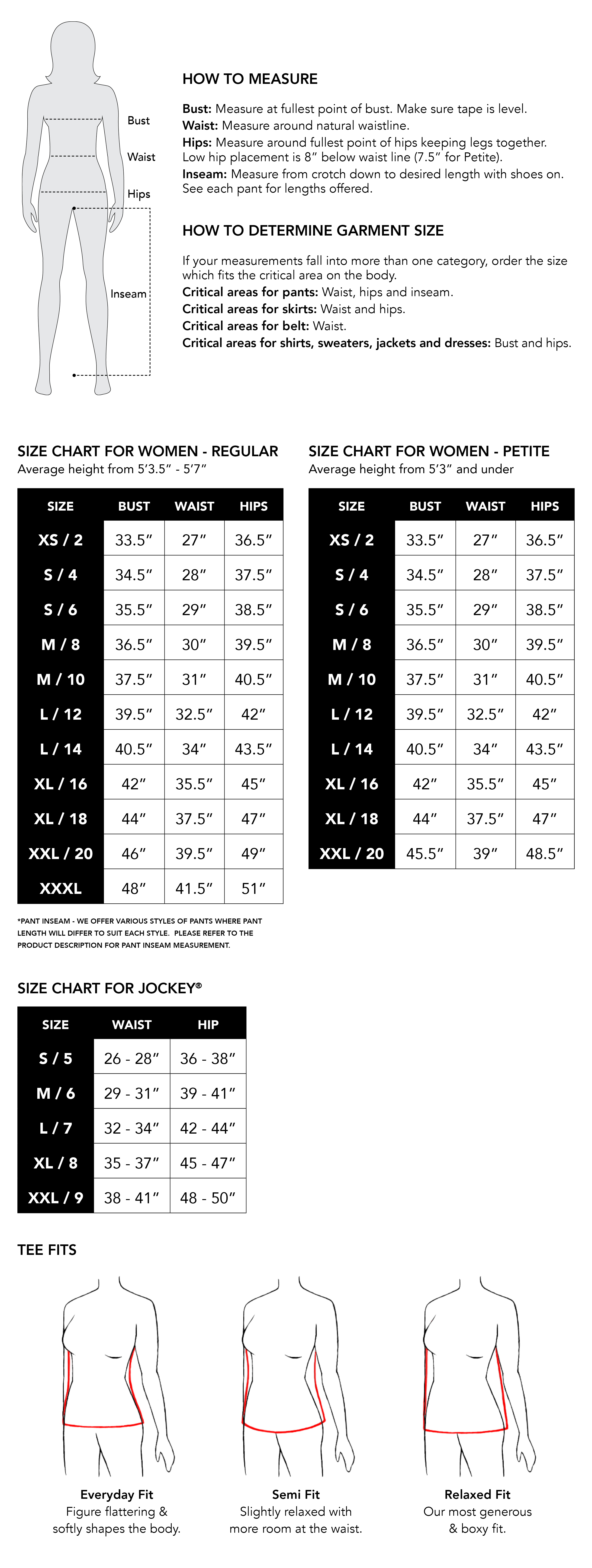 Size guide – Esvee Activewear