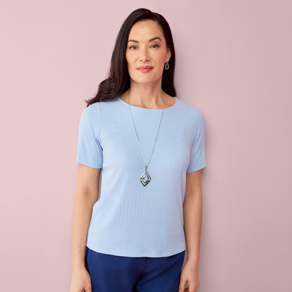 Petite - Pointelle Knit Tee