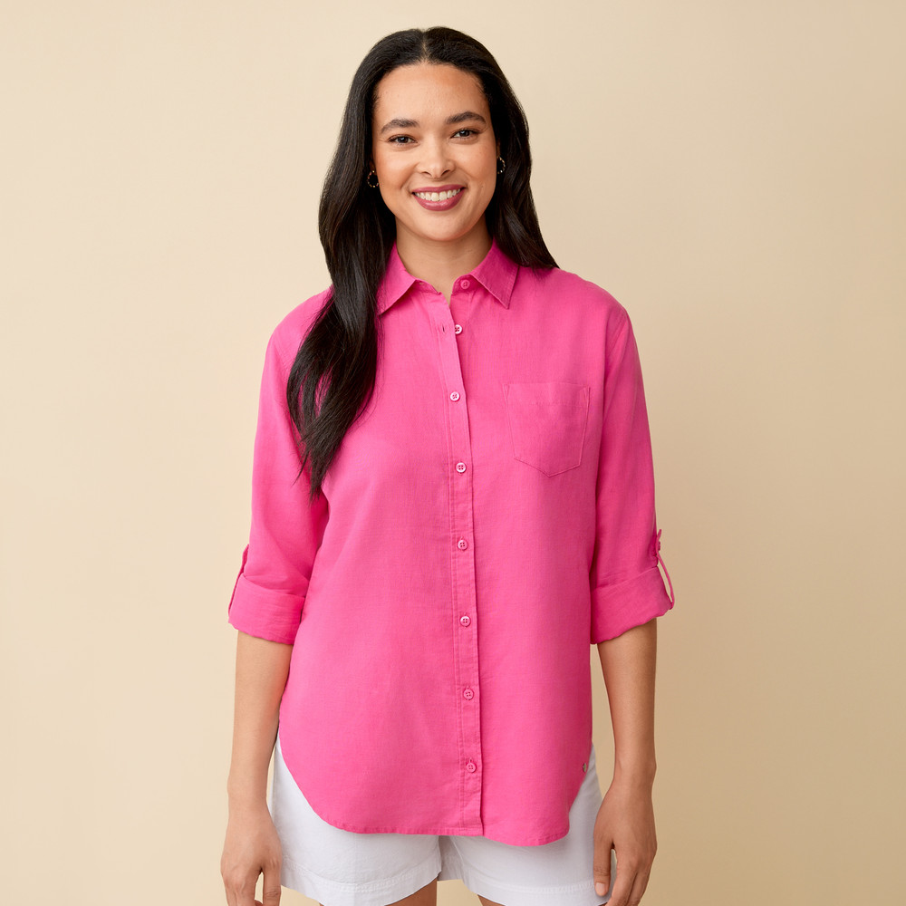 Linen-Cotton Button Down Shirt