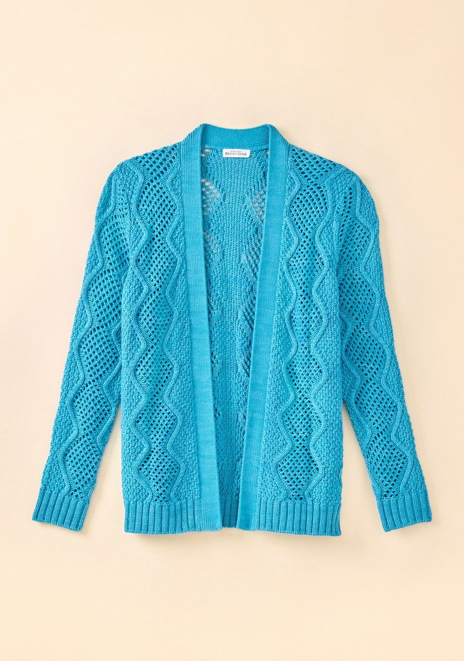 Pointelle Cable Knit Cardigan