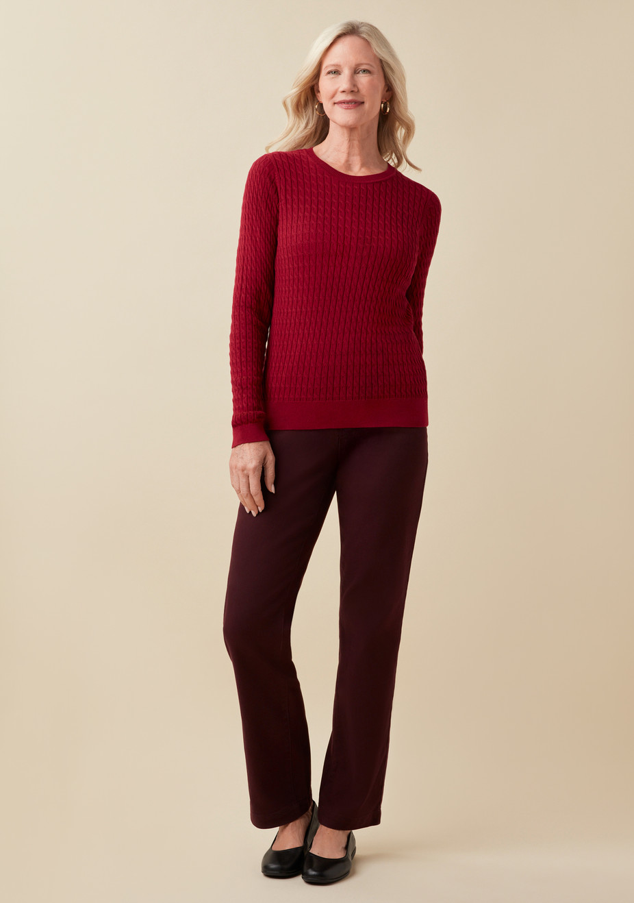 Cable Crew Neck Pullover
