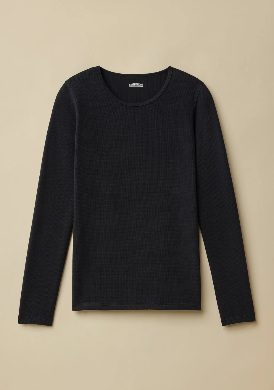 Waffle Knit Crew Neck Top
