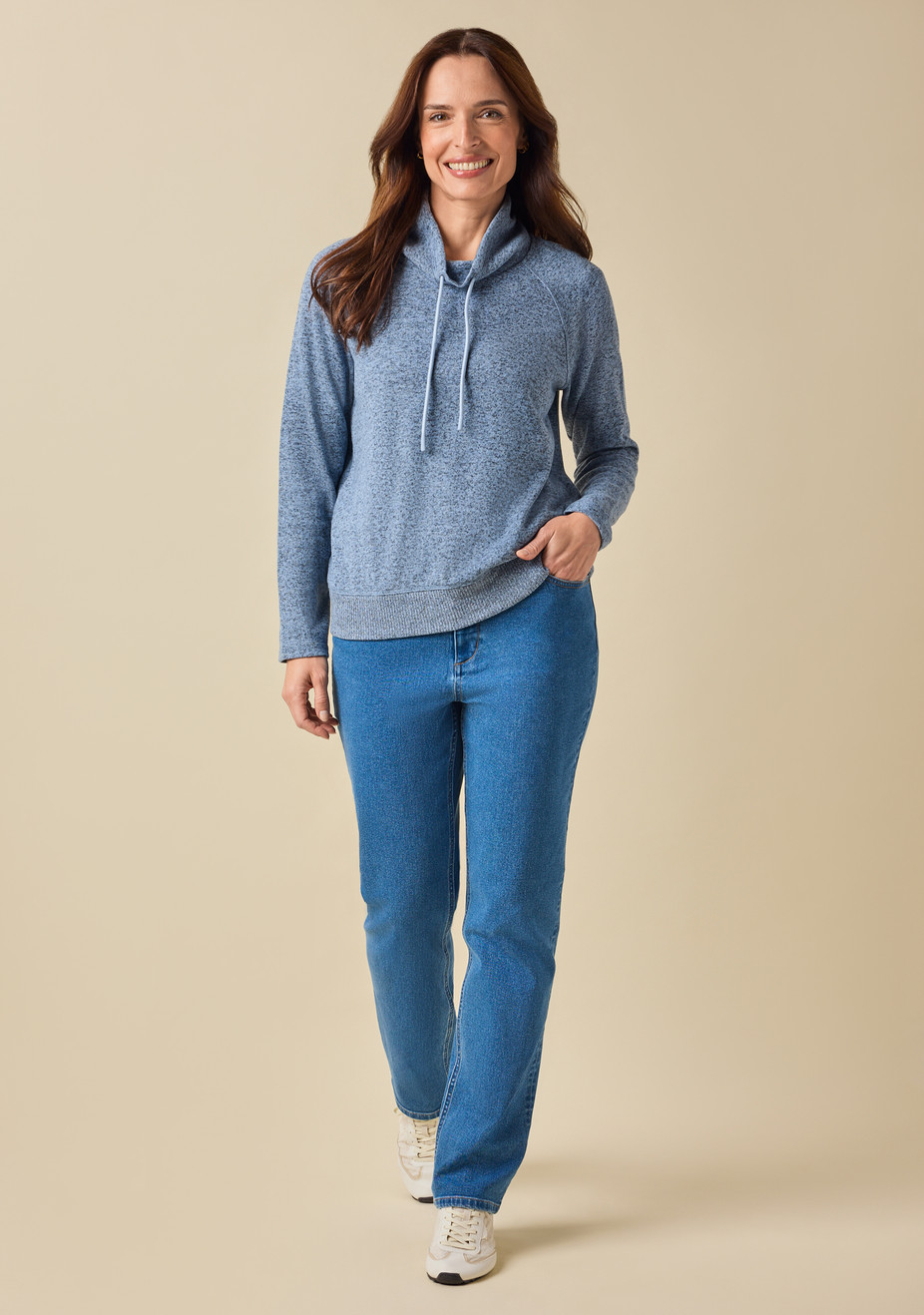 Drawstring Funnel Neck Sweater