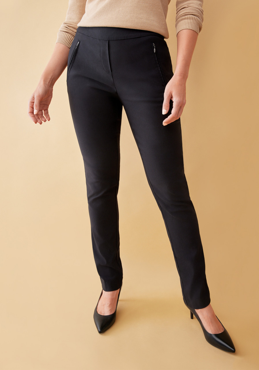 Ladies Black Ankle Length Cotton Pant, Size: Medium, Skin Fit at