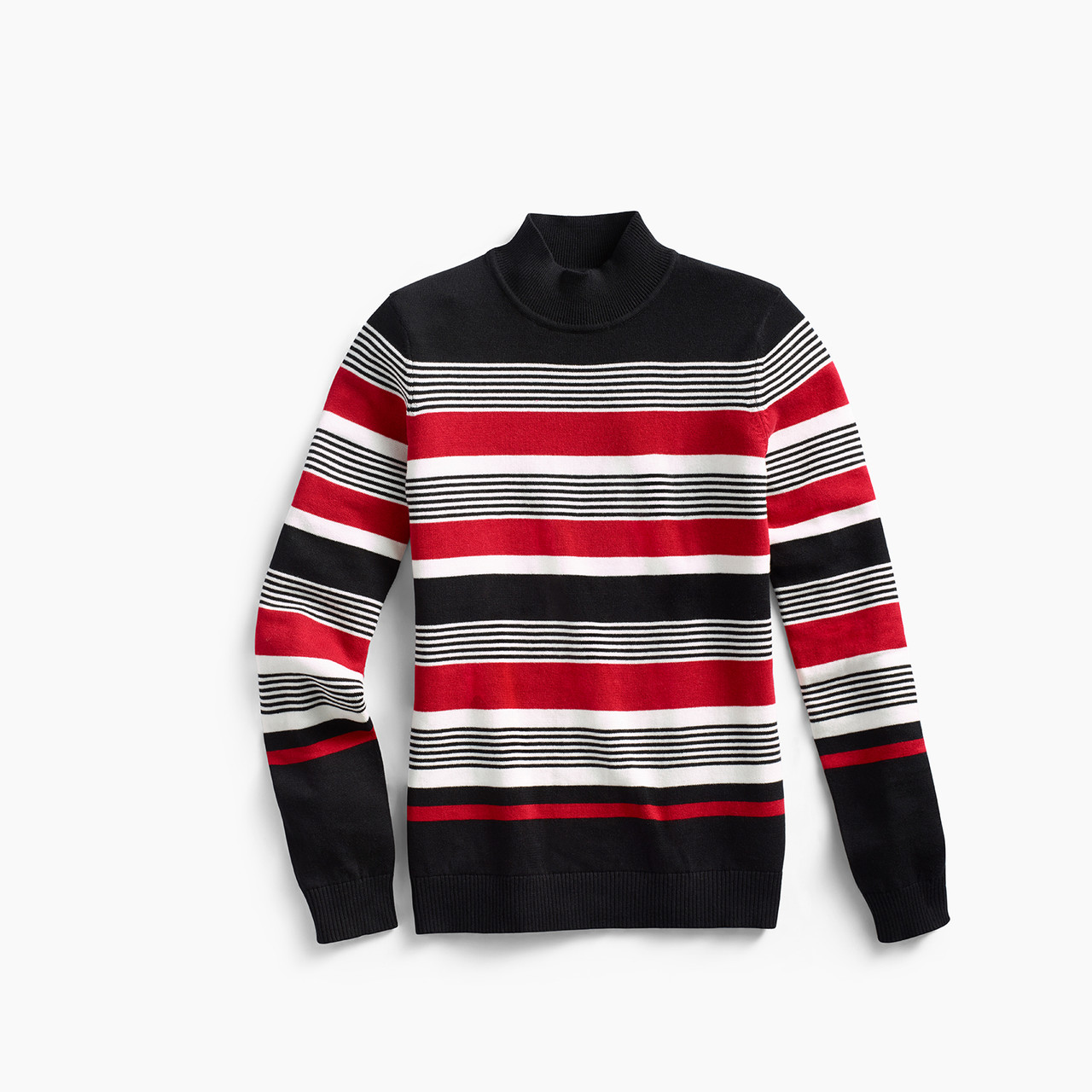 mock neck red sweater