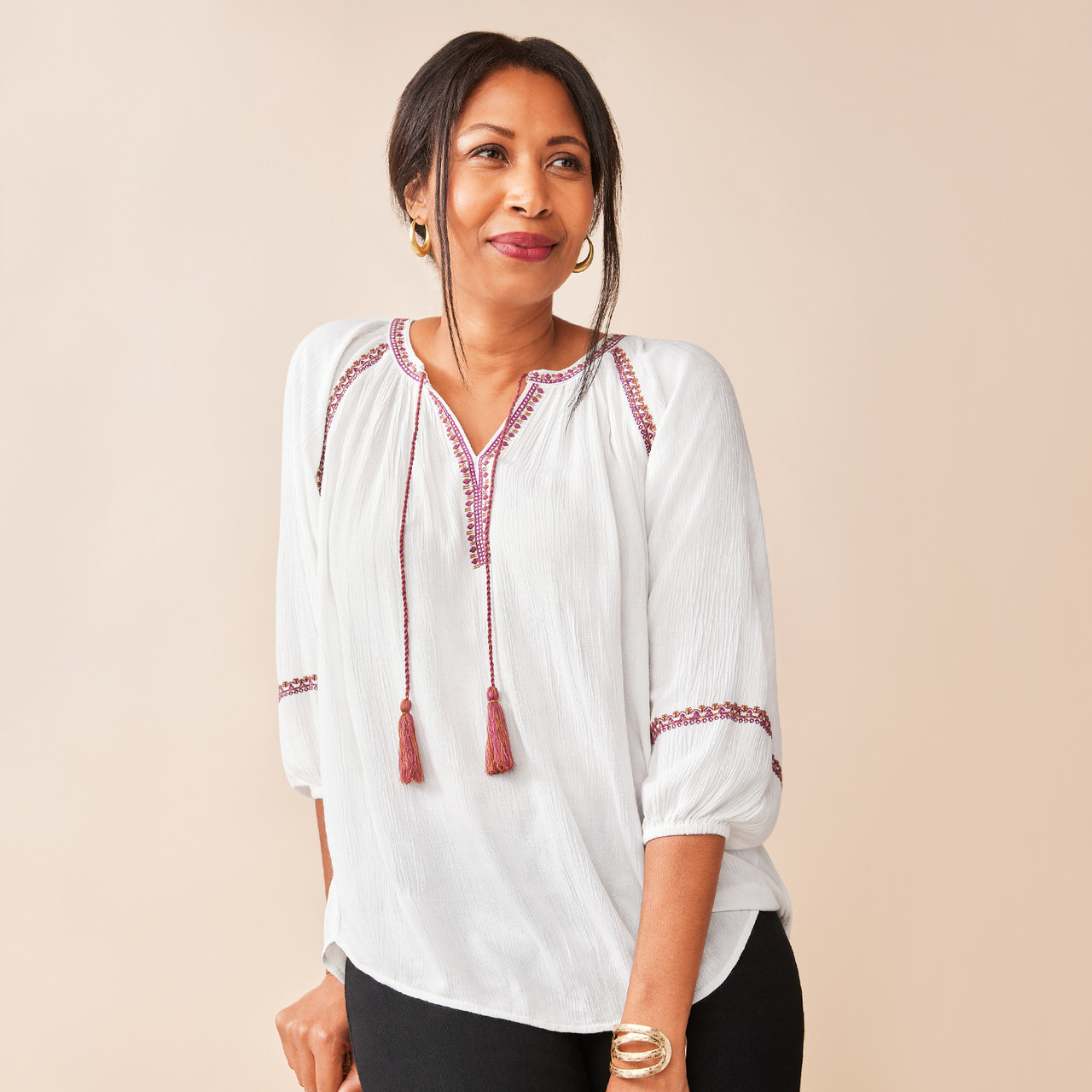 Peasant Shirt With Embroidery Northern Reflections peasant-shirt-with-embroidery-northern-reflections