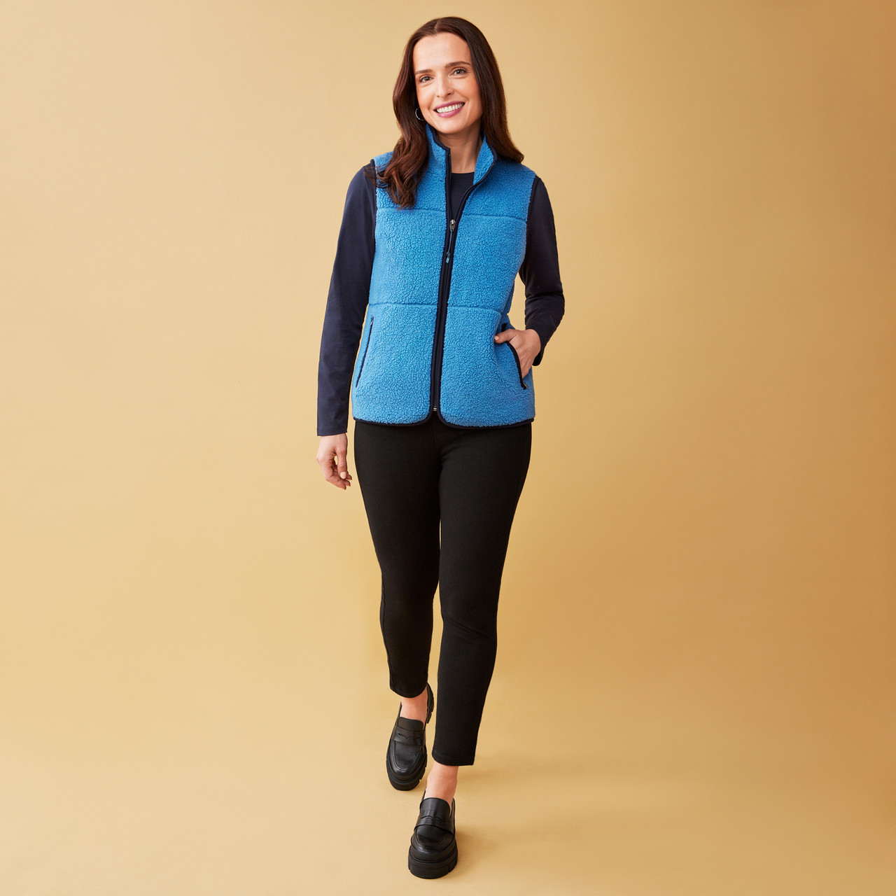 Relaxed Full-Zip Teddy Vest