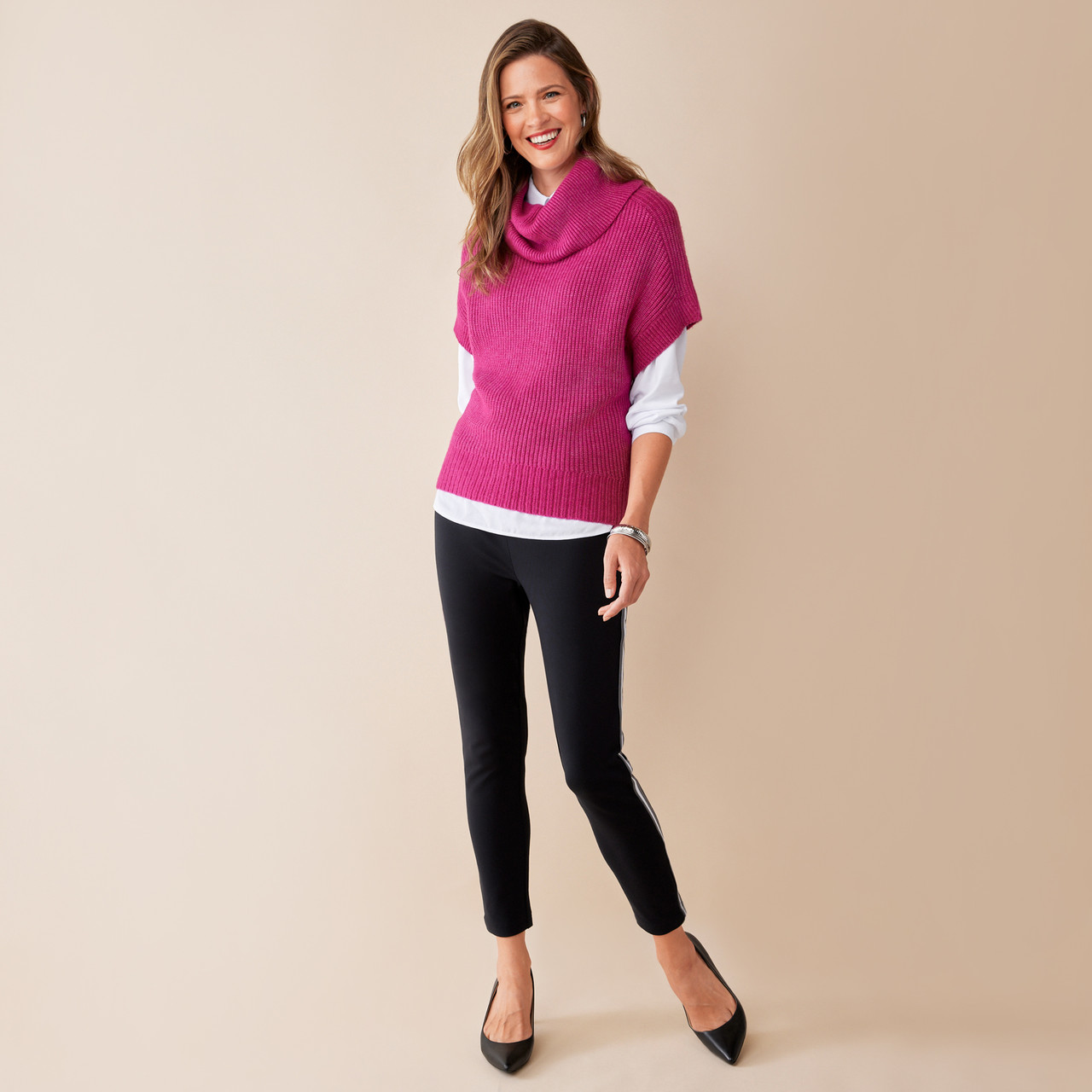 Women's Cowl Neck Short Sleeve Sweater