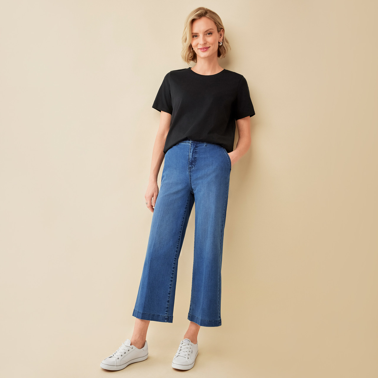 Women's Emmett Wide-Leg Crop Jeans in Rosalie Wash