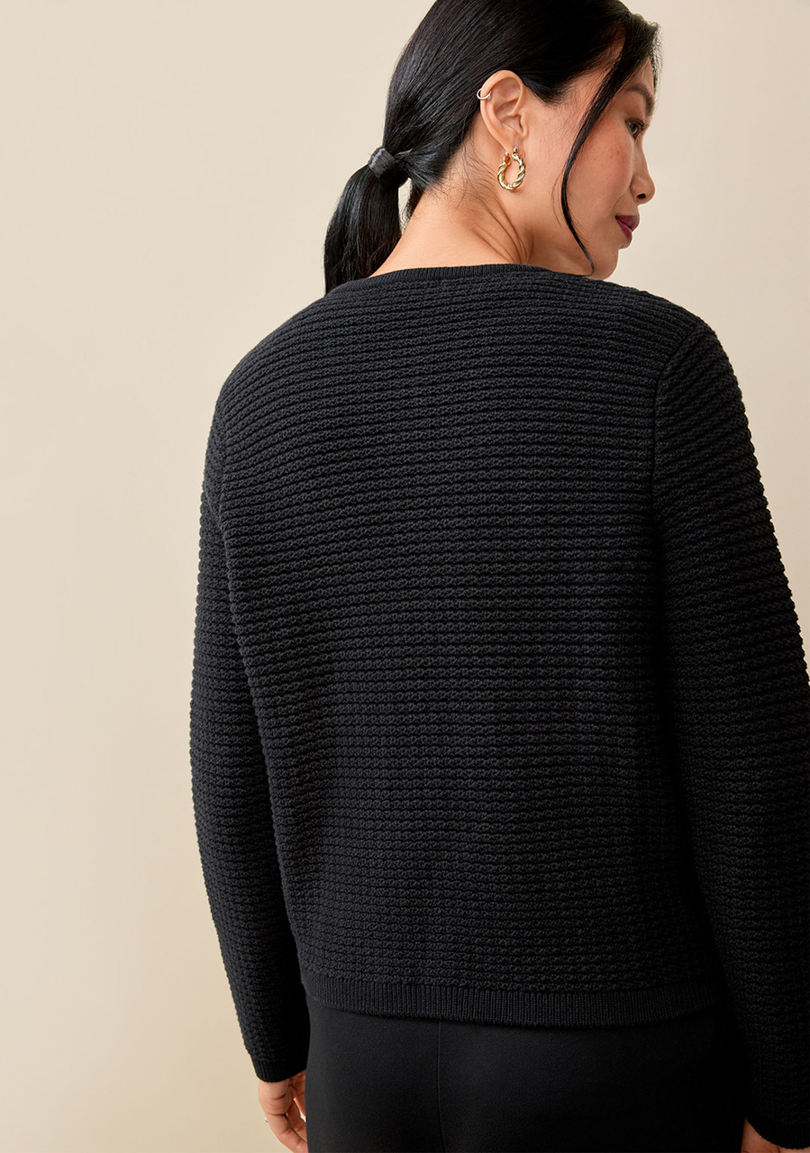 Crochet Knit Cotton Cardigan Back View